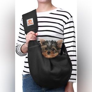 Black dog carrier bag.